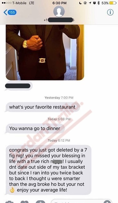 Leaked Text Messages from Seven Figure Simp Who Got Left on Read and Curved By Female Leads to Viral Roast Session on Twitter. '7 Fig Nig' origin