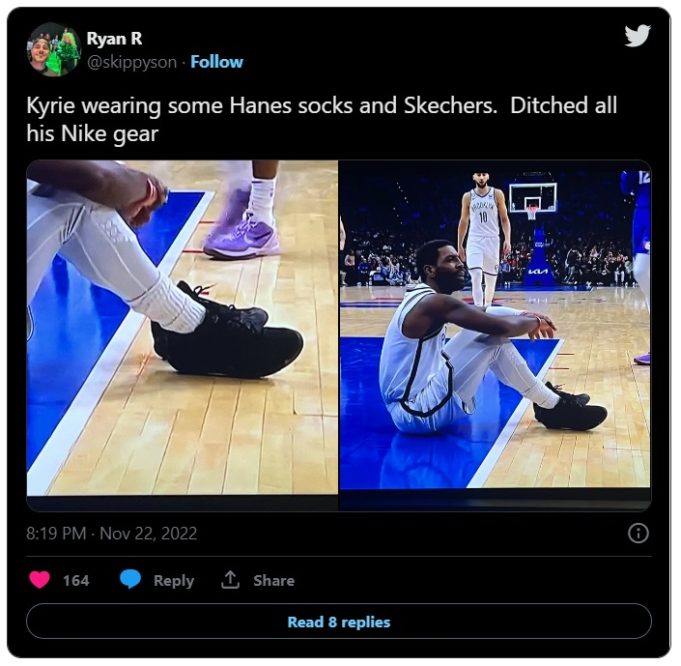 kyrie irving wearing skechers shoes