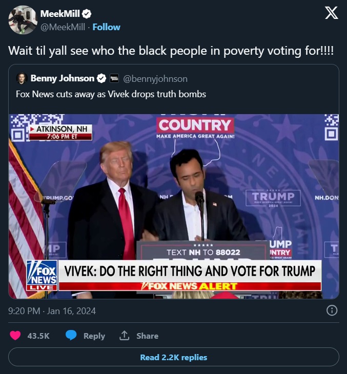 Is Meek Mill Voting For Donald Trump?