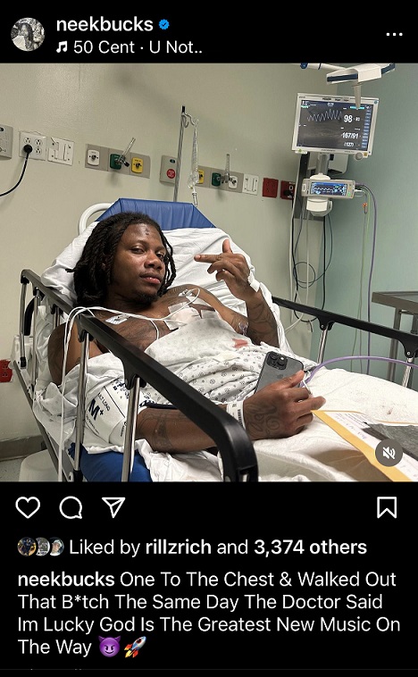 Neek Bucks After Getting Shot in His Chest