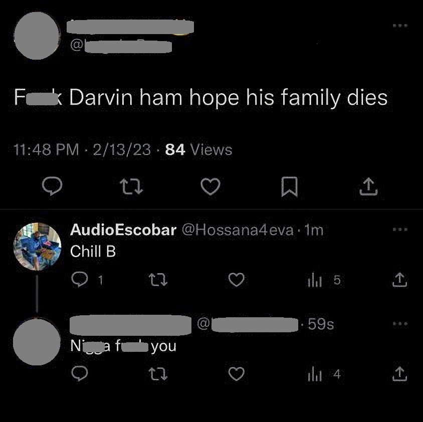 Evidence alleging that Lakers Fans Wished Death Upon Darvin Ham and His Family After His 'Defensive Shot Quality' Claim About Lakers Blowout Loss to Blazers