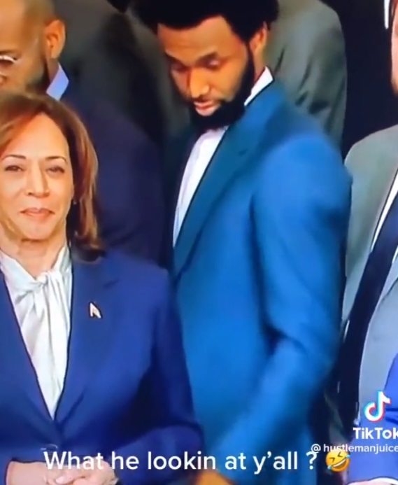 Was Andrew Wiggins Looking at Kamala Harris' Butt? Viral White House Video Screenshot showing evidence
