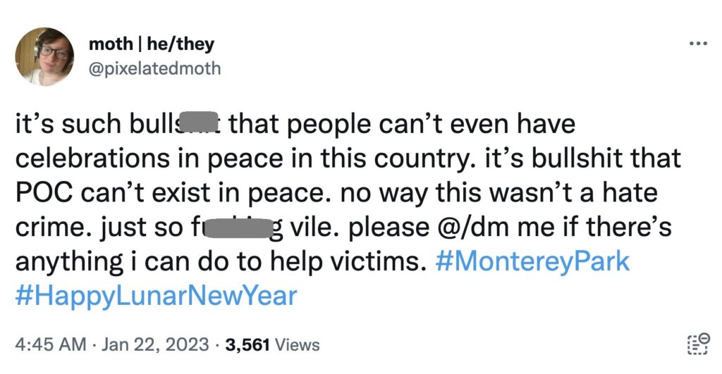 Andy Ngo Calls out Left-Wing Activists Who Incorrectly Claimed Monterey Park Mass Shooter Was a White Supremacist