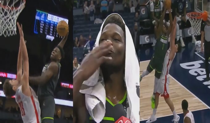 Here's Why Anthony Edwards Kissed at His Girlfriend After Dunking on Alperen Sengun Twice