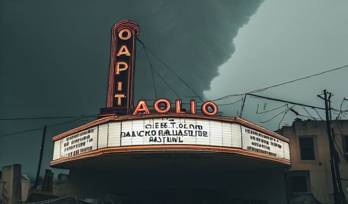 Tornado Damage Aftermath of Roof Collapse at Apollo Theatre in Belvidere Illinois is Heartbreaking
