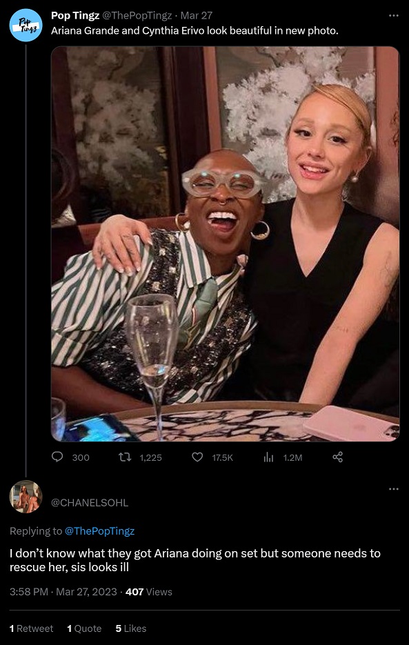 Ariana Grande sick pale skin tone conspiracy.