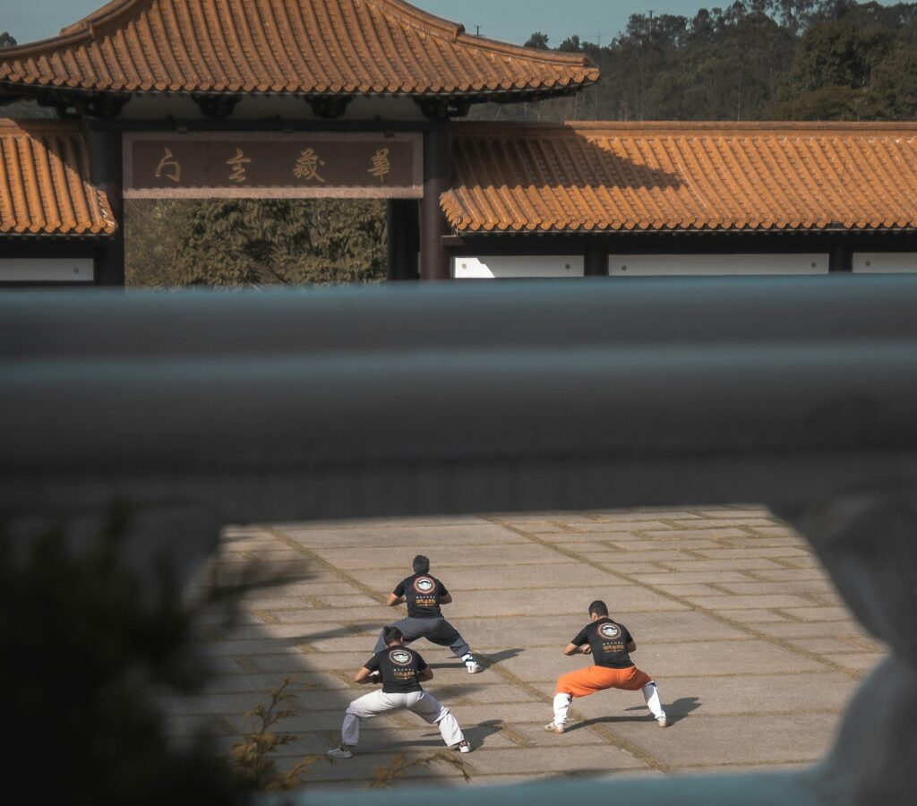 photo of bald victor wembanyama doing kung fu at shaolin temple