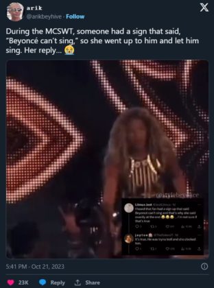 The Way Beyonce Exposed a Man Who Said She Can't Sing During Concert ...