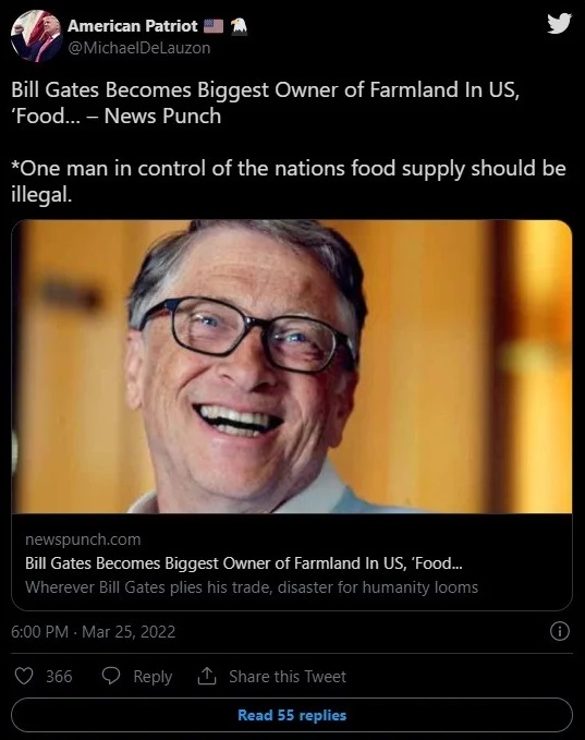 Reaction to Bill Gates farmland mass vaccination conspiracy theory