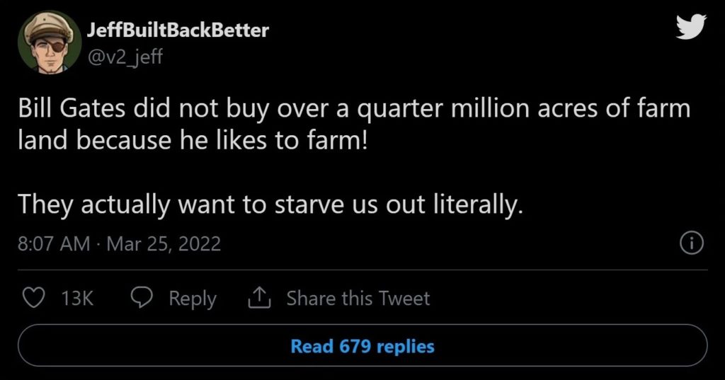 Reaction to Bill Gates farmland mass vaccination conspiracy theory