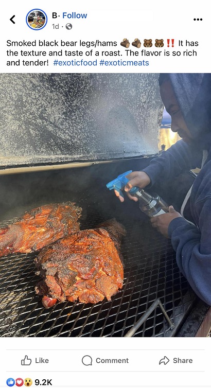 Black People Eating Exotic Meat in 2023? Black Man Grilling Bear Meat Goes Viral