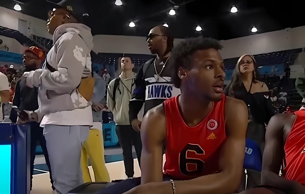 Did 6ft. 2in. Bronny James Cheat While Dunking Over 6ft. 6in. Bryce James During Powerade Jamfest 2023 Dunk Contest?