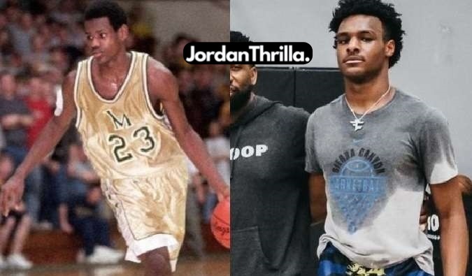 Bronny at 16 side by side with Lebron at 16