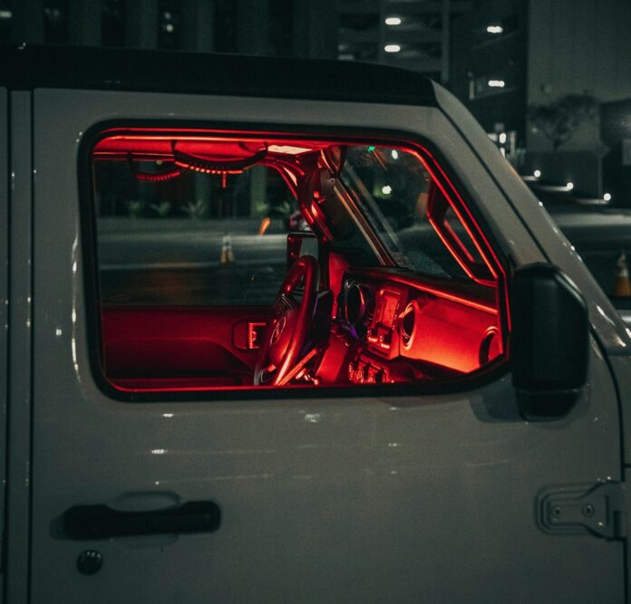 car window interior night