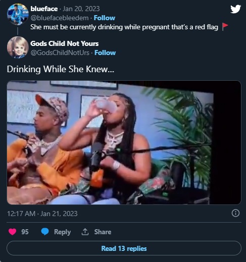 Is Chrisean Rock Drinking Alcohol While Pregnant? Hennessy Pregnant Chrisean Goes Viral after Blueface Tweet
