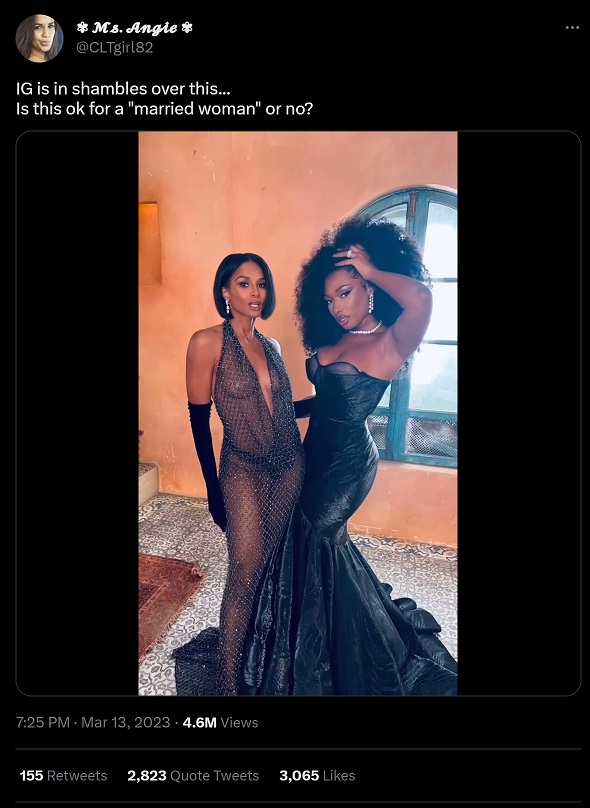 Social Media reaction to Ciara Wearing a Naked See Through Dress at the Oscars 