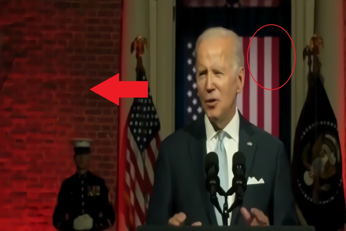 Did CNN Edit Joe Biden's Evil Blood Red Background to Pink During Strange Speech Attacking Trump Supporters?
