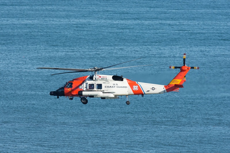 US Coast Guard Helicopter looking for cocaine sharks