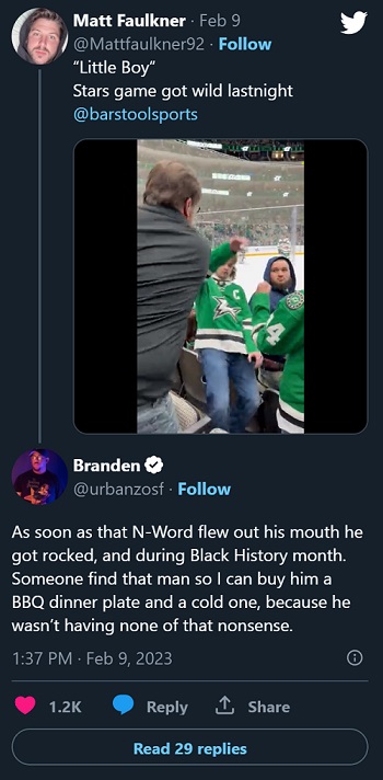 Mullet-Clad Racist Dallas Stars Fan Gets Knocked Out in Front His Girlfriend For Saying the N-Word Racial Slur During Crowd Fight