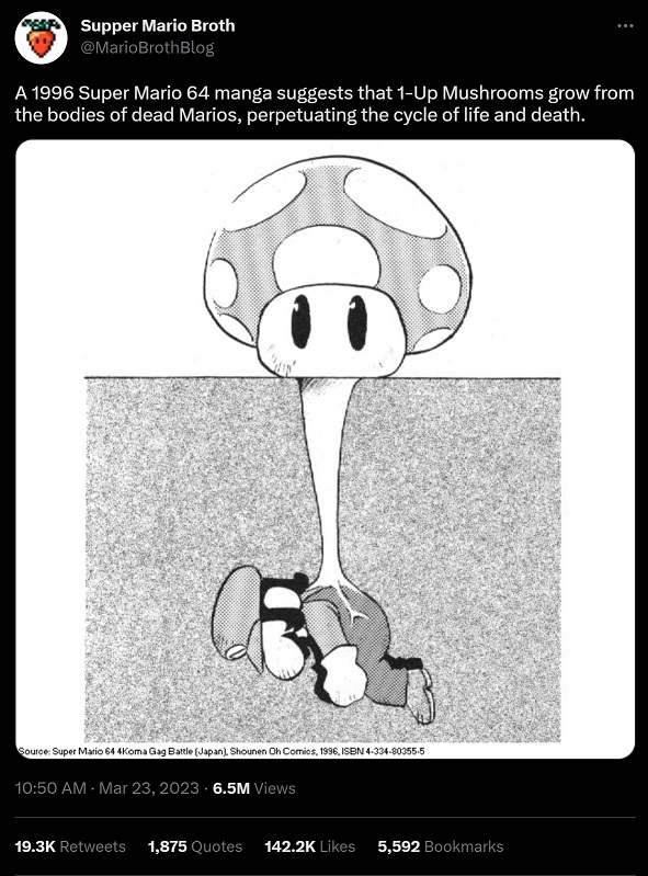 Do 1-Up Mushrooms Grow from Dead Super Marios? Hidden Manga Details Sparks Conspiracy Theory