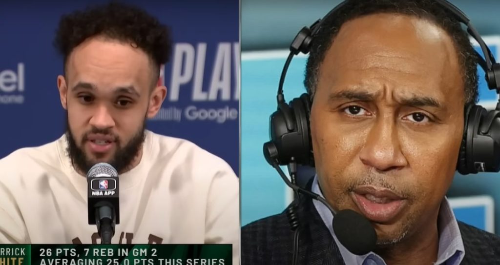 Derrick White Hairline compared to Stephen A. Smith on Inside the NBA