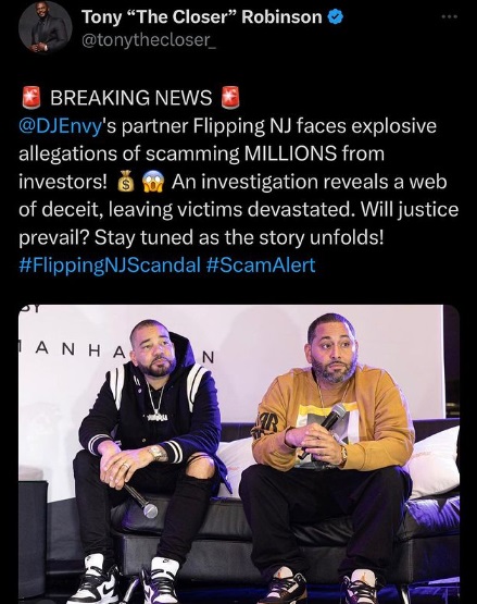 Surviving DJ Envy? Allegations of DJ Envy and Flipping NJ Scamming African Americans People Out Millions of Dollars Goes Viral