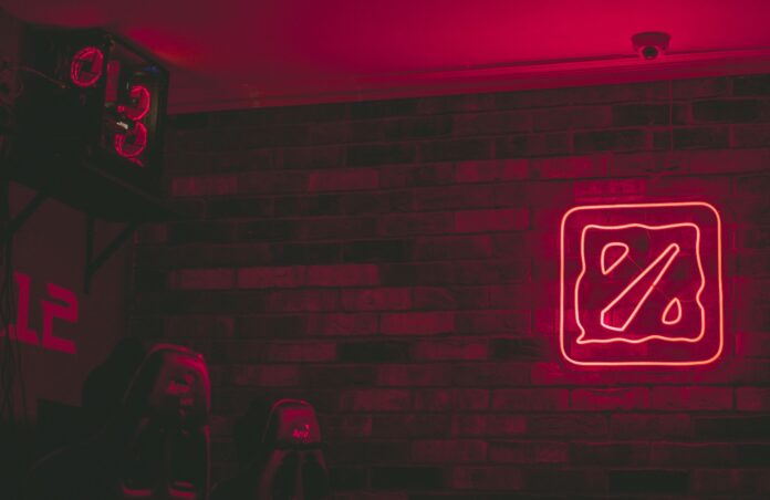 dota 2 club neon light room