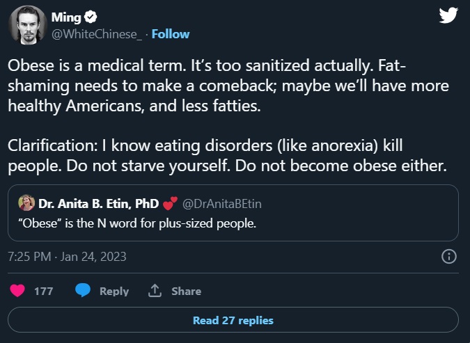 Social Media Reaction to Dr. Anita B. Etin Comparing 'Obese' to N-Word Racial Slur