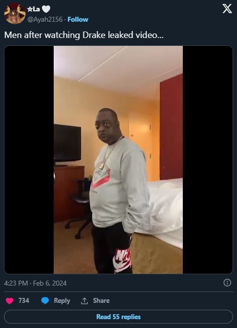 Drake leaked tape reaction