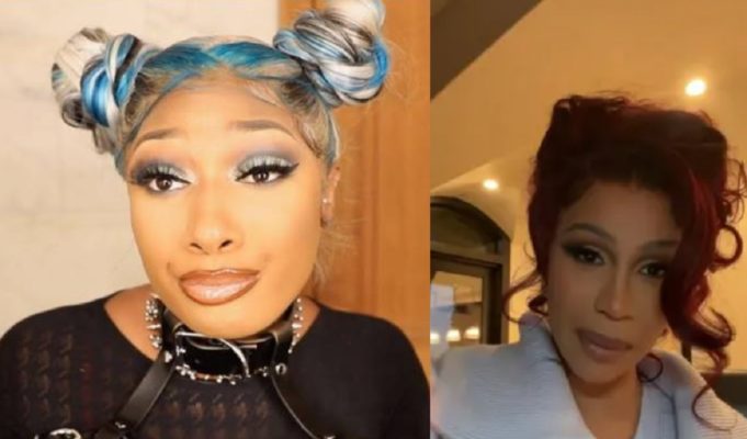 Megan Thee Stallion's Size Standing Next to Cardi B Goes Viral