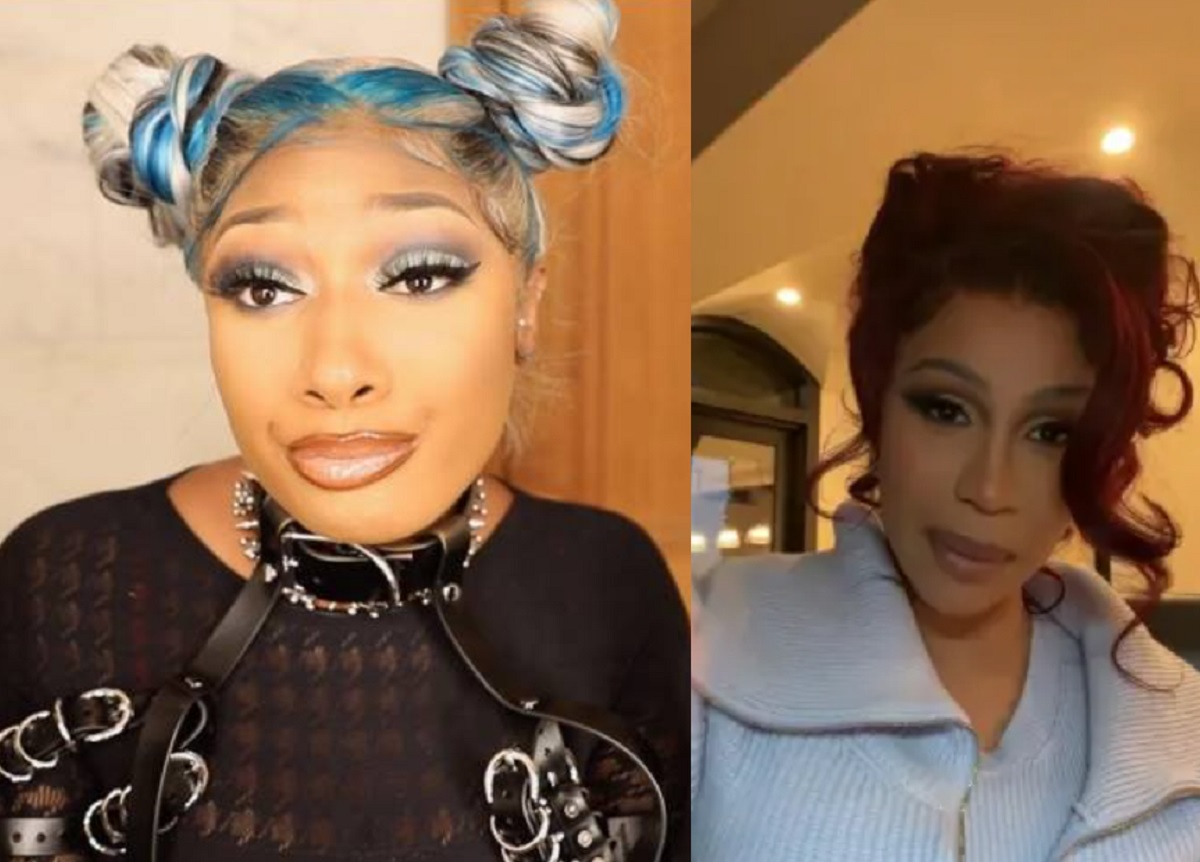 Megan Thee Stallion's Size Standing Next to Cardi B Goes Viral