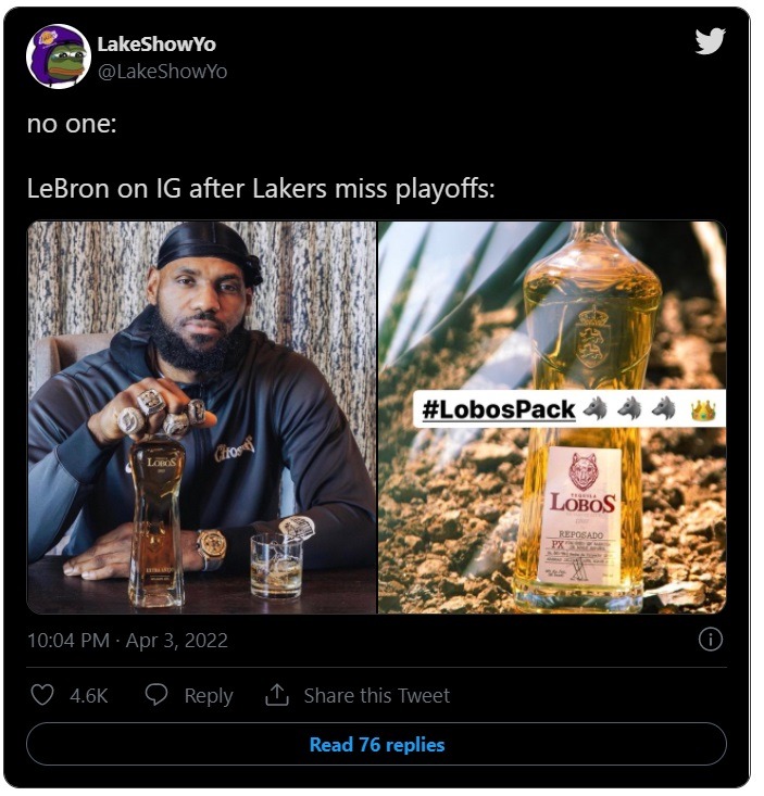 Fan roasting Lakers for losing 6th straight game.