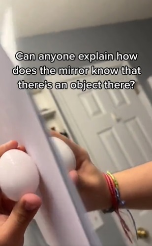 How Does the Mirror Know an Object is There? Scientific Explanation Behind Viral Egg Paper TikTok Video