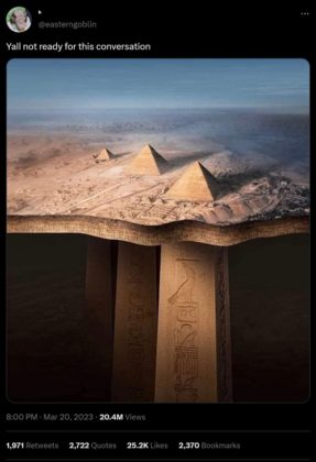 Conspiracy Theory that Egyptian Pyramids are the Top of Giant Obelisks