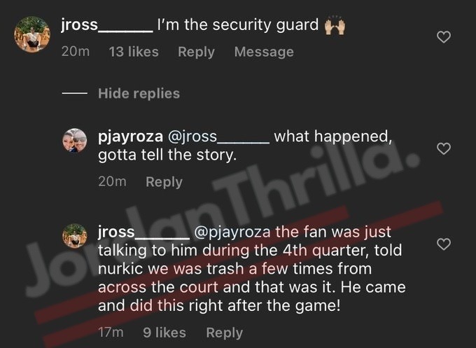 Security Guard Explains Why Jusuf Nurkic Threw a Phone from Pacers Fan Heckler