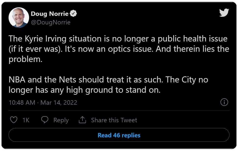 Social Media Criticizes NYC Mayor Eric Adams After Nets Fined $50K for Letting Kyrie Irving Enter Locker Room. Details on Why Nets Were Fined $50K for Letting Kyrie Irving Enter Locker Room