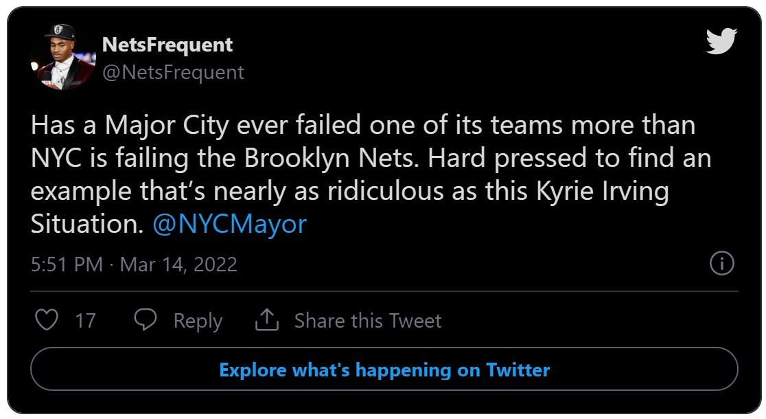 Social Media Criticizes NYC Mayor Eric Adams After Nets Fined $50K for Letting Kyrie Irving Enter Locker Room. Details on Why Nets Were Fined $50K for Letting Kyrie Irving Enter Locker Room