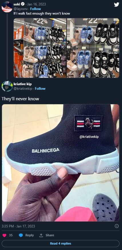And-1 Fake Jordan Sneakers in Walmart Spark 'They Won't Know' Fake Shoe Twitter Thread Leading to Someone Getting Caught Wearing Them on TikTok
