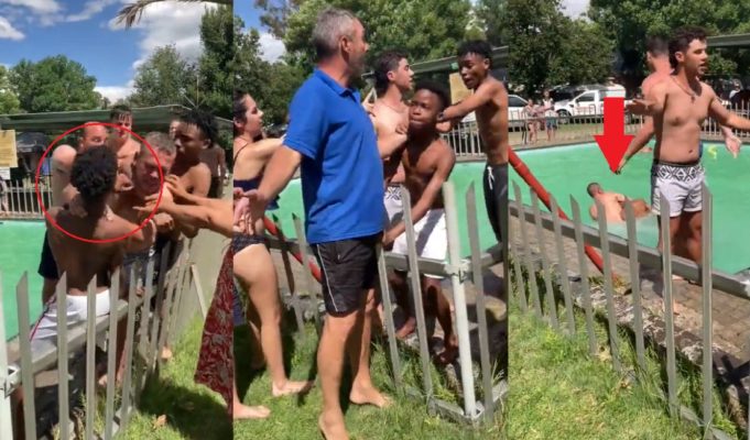 Racist White Men Jumping Two Black Kids in Fight at 'White's Only' Public Pool in South Africa Sparks Controversy