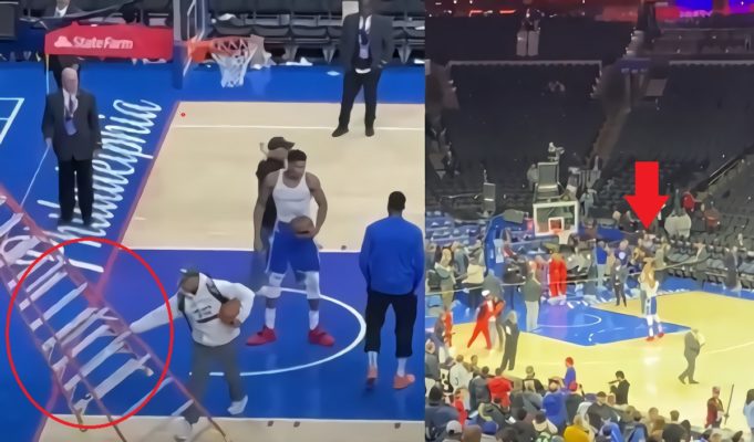 Giannis Antetokounmpo Airball Missing Free Throws After Pushing Down Ladder Goes Viral