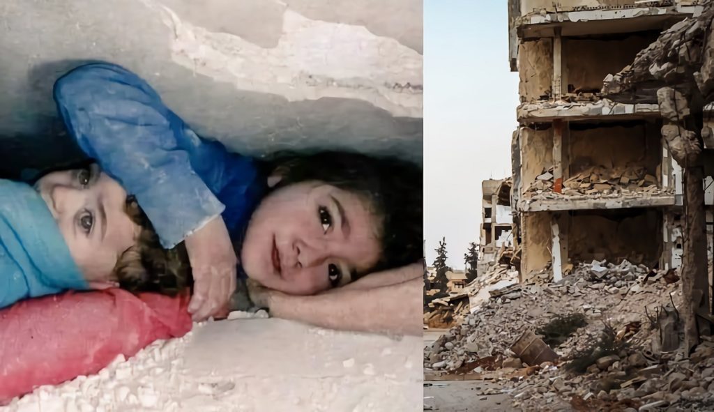 Video Shows How a 7 Year Old Girl Saved Her Brother From Being Crushed During Syria Earthquakes For Over 17 Hours