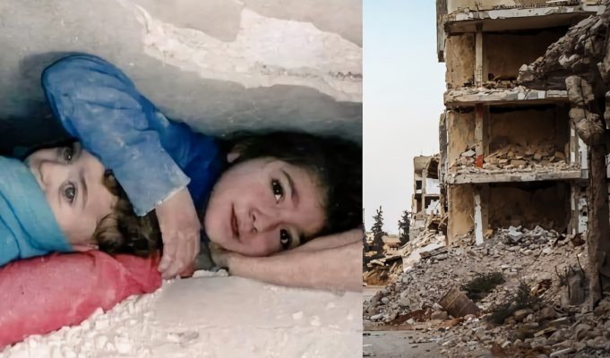 Video Shows How a 7 Year Old Girl Saved Her Brother From Being Crushed During Syria Earthquakes For Over 17 Hours