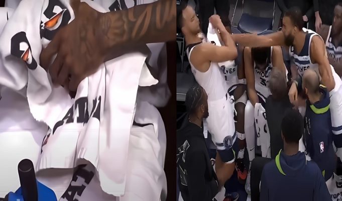 Rudy Gobert Punches Kyle Anderson then Jaden McDaniels Possibly Breaks Hand Punching Wall as Timberwolves Implode on Live TV