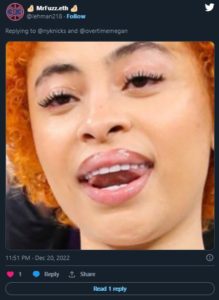 Was Ice Spice High at the Knicks Game? Message on Ice Spice's Shirt