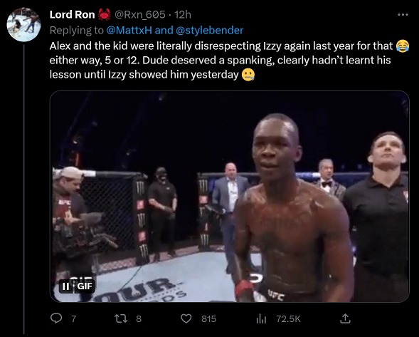 Does Israel Adesanya Have Beef with Alex Pereira's Son? Recent Tweet Sparks Backlash from UFC Fans