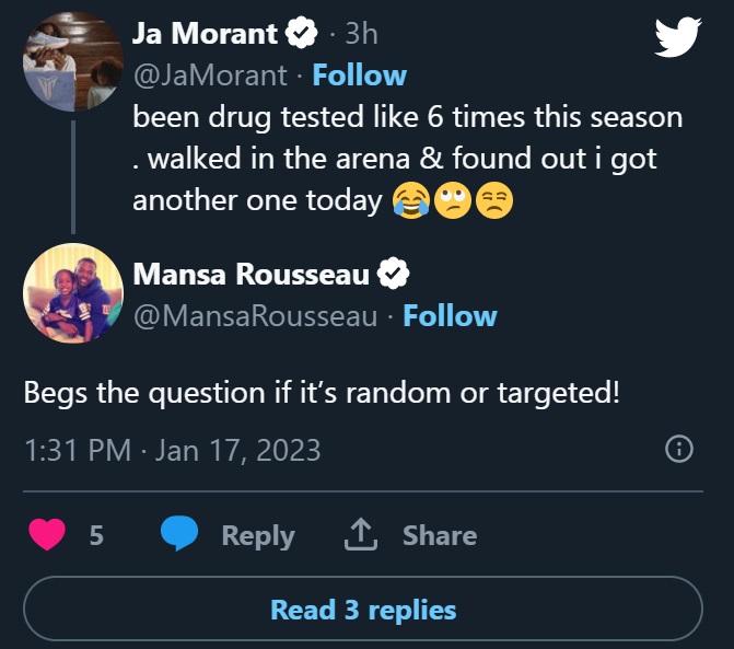 Ja Morant Drug Test Complaint Fuels Racism Conspiracy Theory NBA is Targeting Black Players Who are Super Athletic