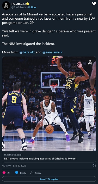 People Believe Racism is Involved after Ja Morant Calls Cap on Red Laser Allegations Made by Pacers Staff Still Being Published