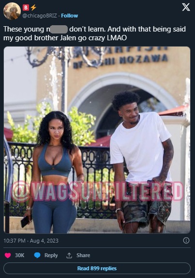 Jalen Green and Draya Michele walking together 