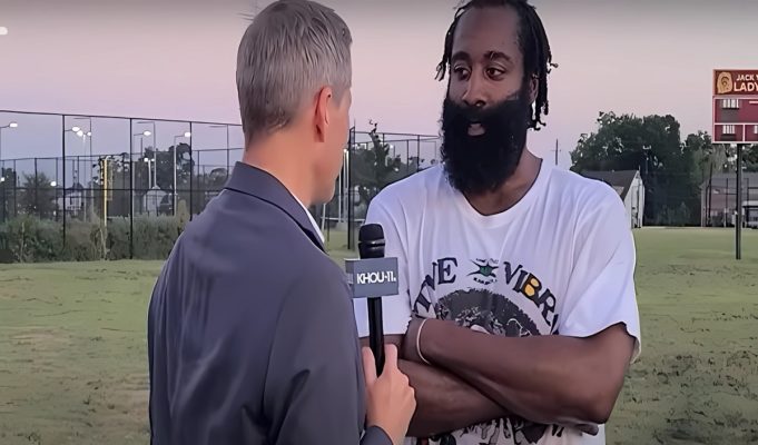 James Harden's Random Interview on Live News about Daryl Morey While at George Floyd's High School Goes Viral