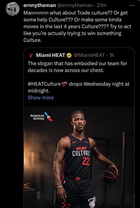 Did Jimmy Butler's Alleged Friend 'Ernnytheman' Diss Heat Culture in Deleted Tweet?